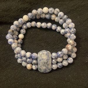 Blue beaded bracelet